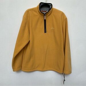 Izod Gold Fleece Quarter Zip Black, Grey Trim Size Med Men's Preppy Golf Warm